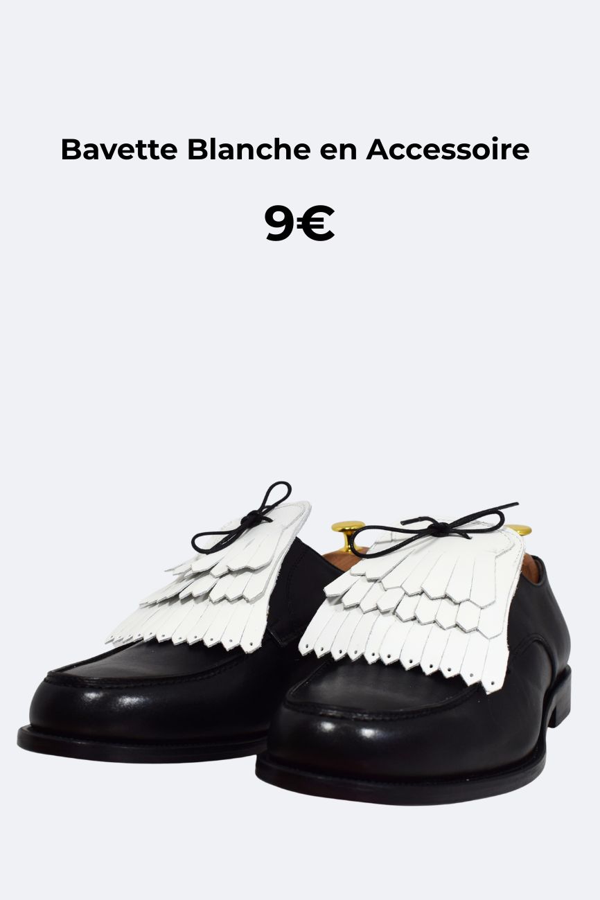 Derby Noir avec Bavette en Accessoire – Image 2