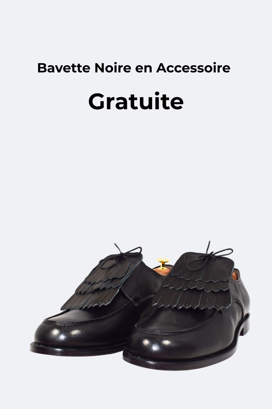 Derby Noir avec Bavette en Accessoire