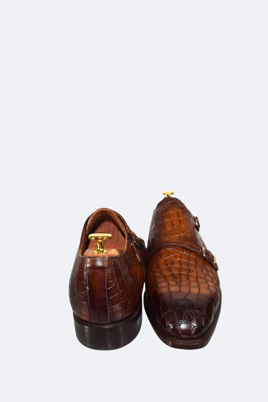 Double Monk Strap marron croco – Image 6