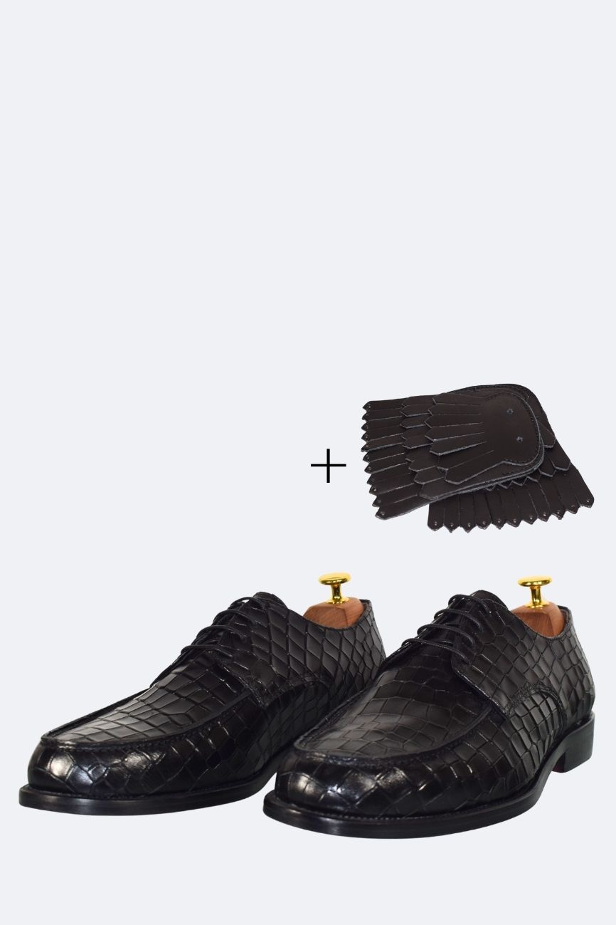 Derby Croco avec Bavette en Accessoire – Image 2