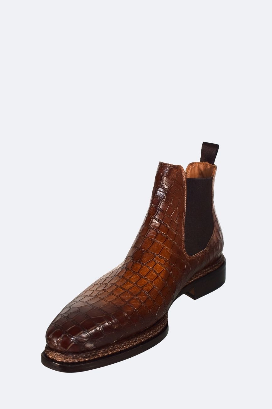 Chelsea Boots marron croco triple semelle – Image 5