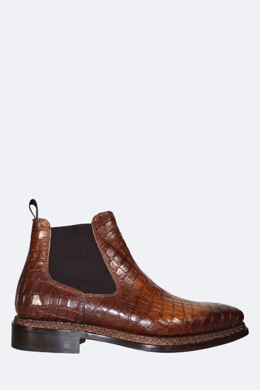 Chelsea Boots marron croco triple semelle – Image 4