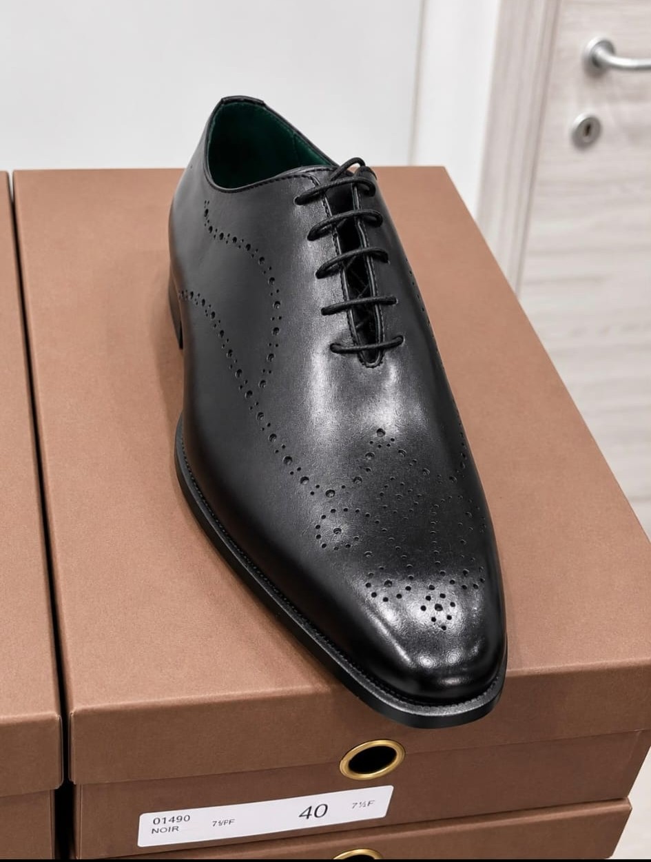 Richelieu en cuir italien noir